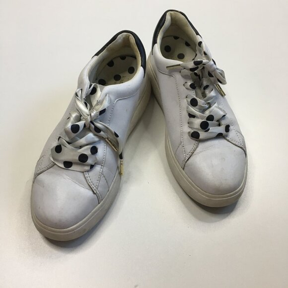 KATE SPADE New York Leather White Black Polka Dot Lace LIFT Sneakers Shoes - Picture 4 of 12